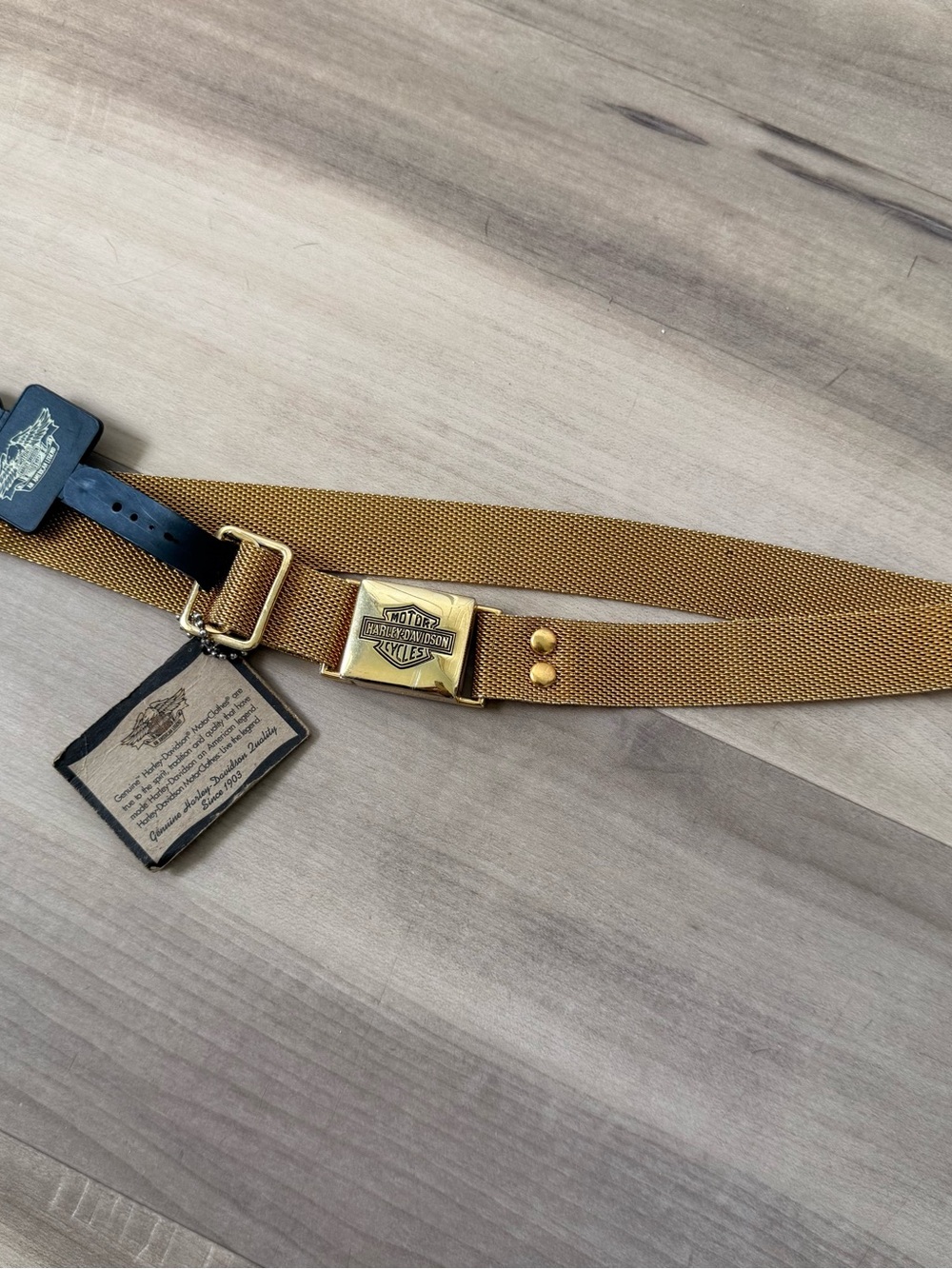 RARE Harley-Davidson Gold Mesh Belt with Branded Buckle